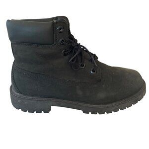 Timberland Hiking Walking Work Boots Boys Size 5 Suede Leather Black